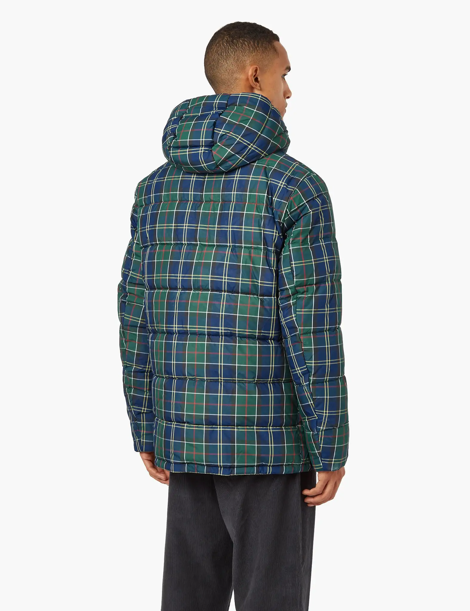 Barbour Tartan Blaine Baffle Quilt Coat - Ivy Tartan Green