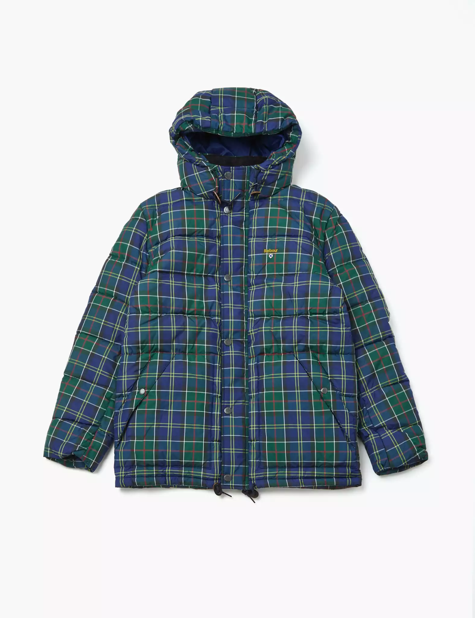 Barbour Tartan Blaine Baffle Quilt Coat - Ivy Tartan Green