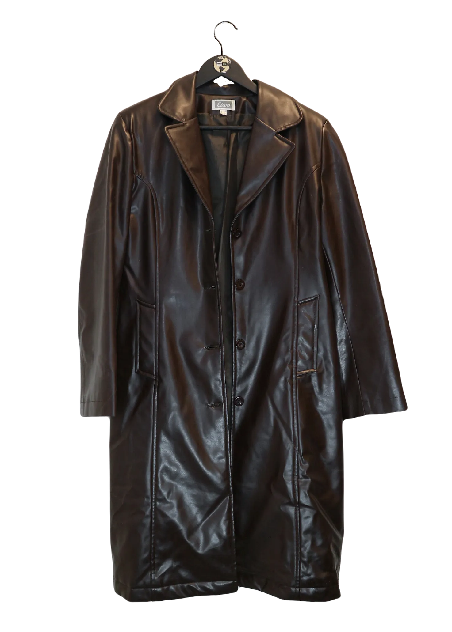 Brown leather coat M