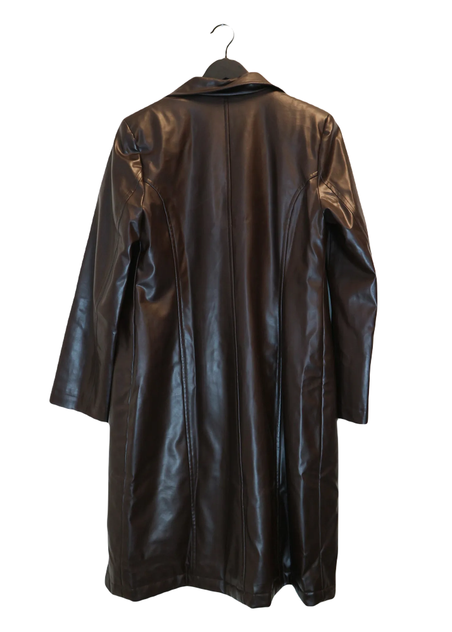 Brown leather coat M