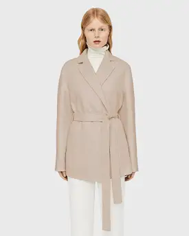 CENDA SHORT WRAP COAT / PARCHMENT