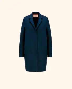 COCOON COAT LIGHT PRESSED WOOL / NAVY BLUE