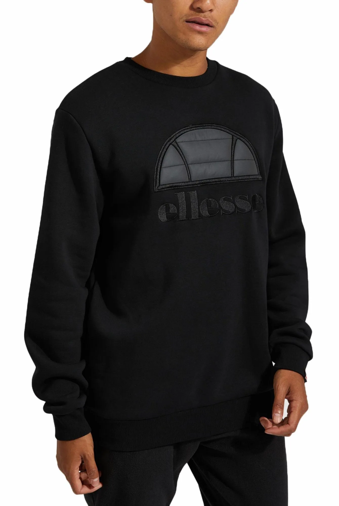 Ellesse Manto Logo Crew Neck Sweatshirt Black