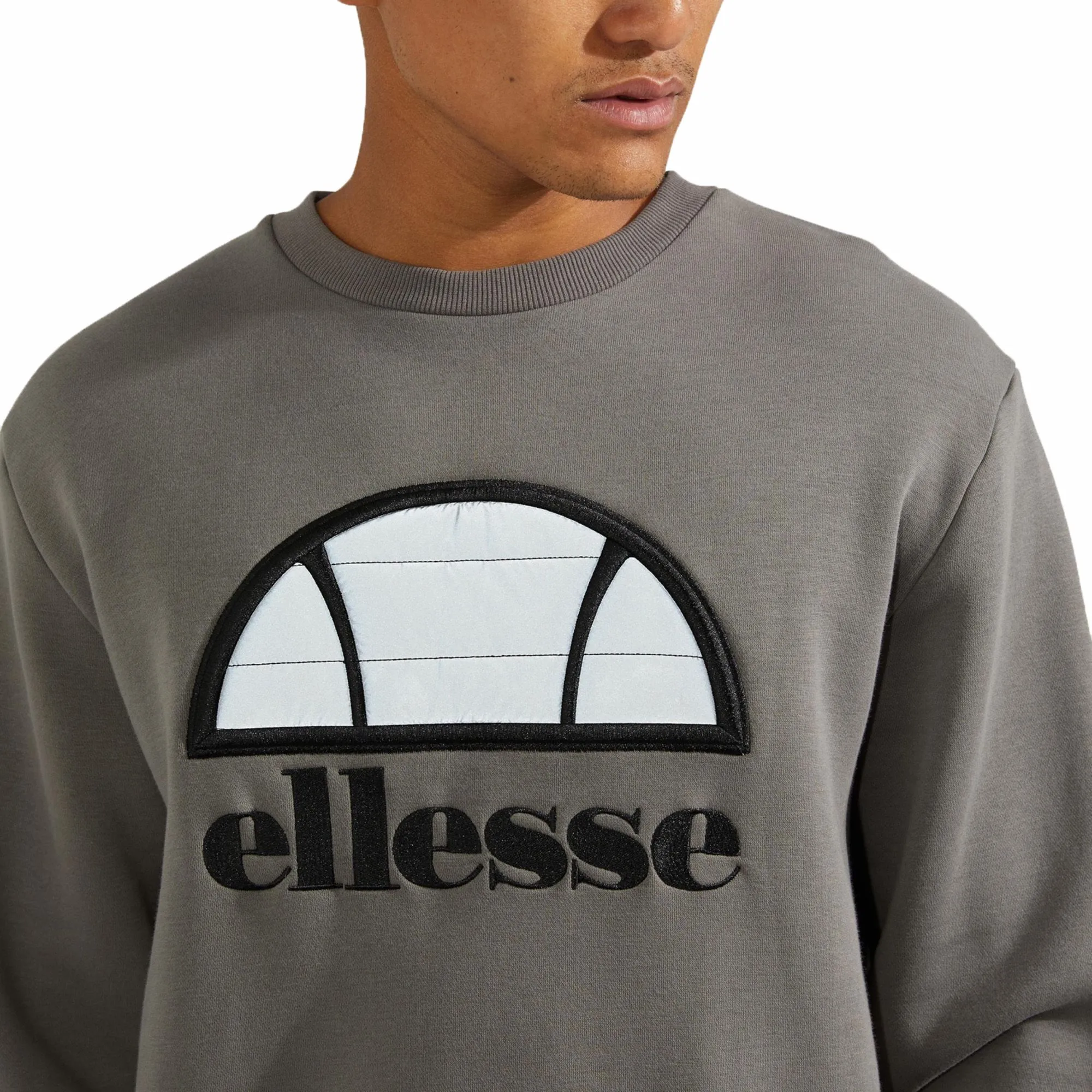 Ellesse Manto Logo Crew Neck Sweatshirt Dark Grey