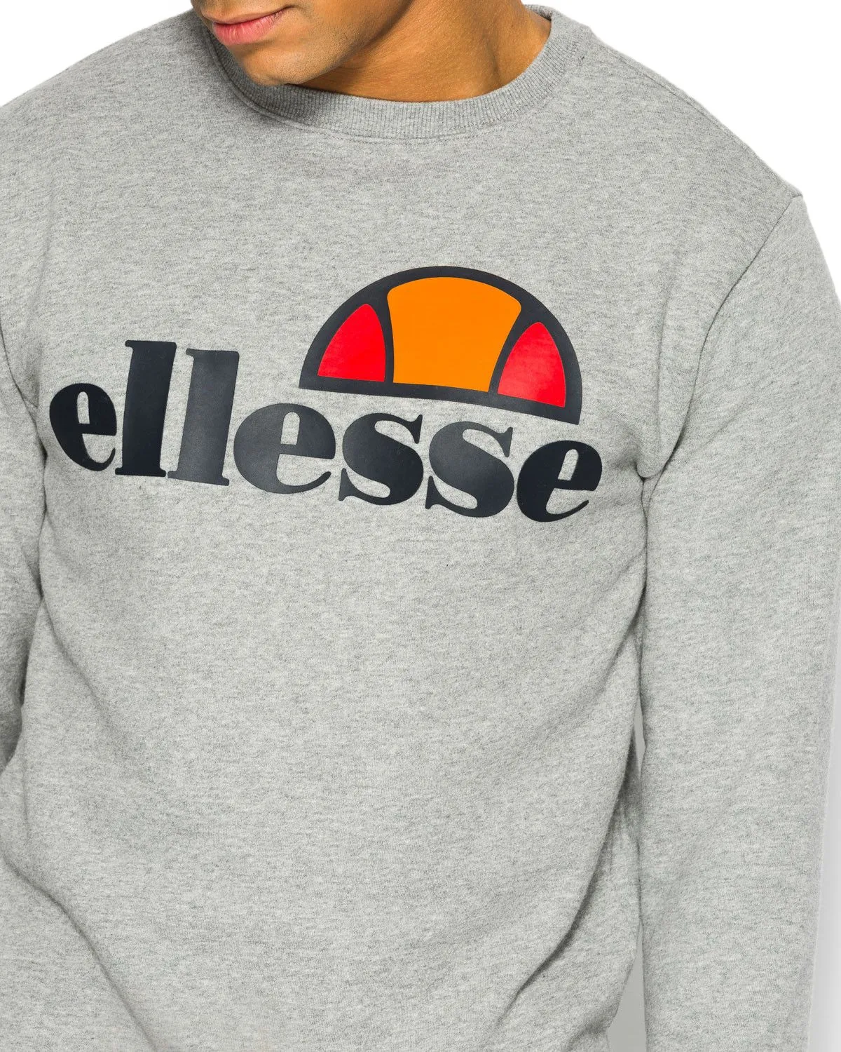 Ellesse Succiso Logo Crew Neck Sweatshirt Athletic Grey Marl