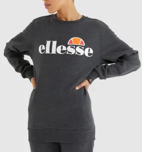 Ellesse Womens Agata Logo Sweatshirts Dark Grey Marl