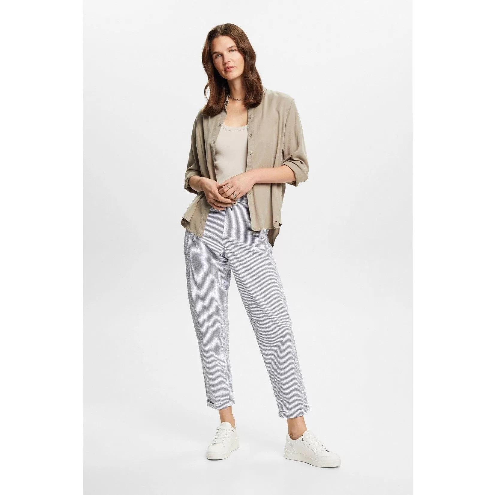 Esprit ES-Seersucker Elastic Waist Pant