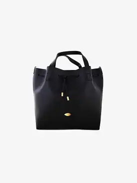 Farah Apple Leather Vegan Bucket Bag | Black