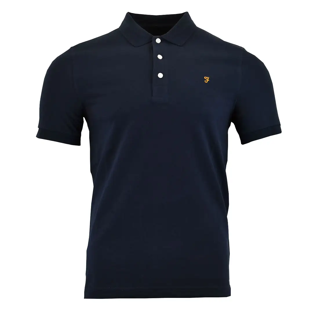 Farah Blanes Slim Fit Organic Polo Shirt - True Navy