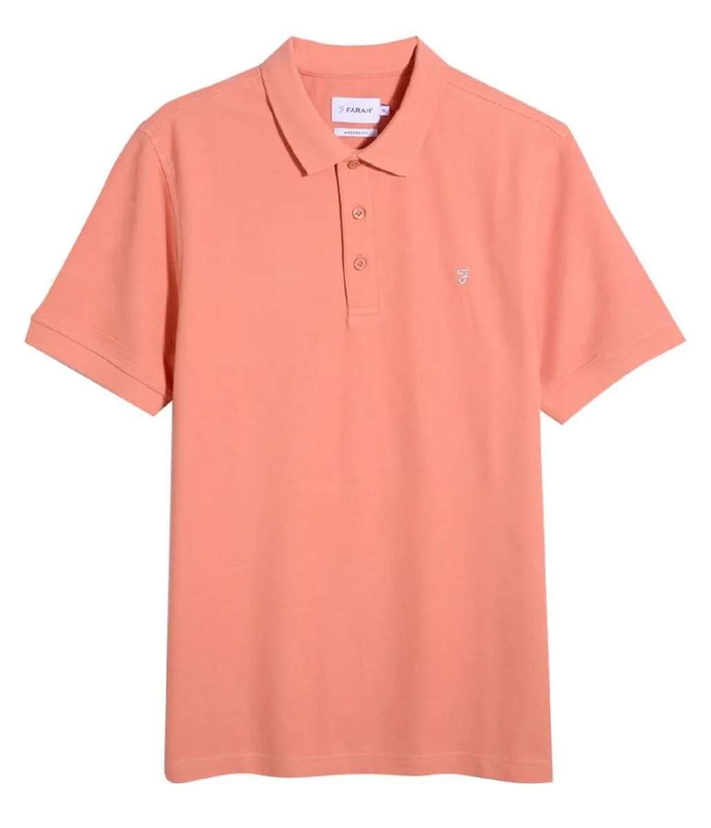 Farah Cove Pique Polo Shirt Canyon Red