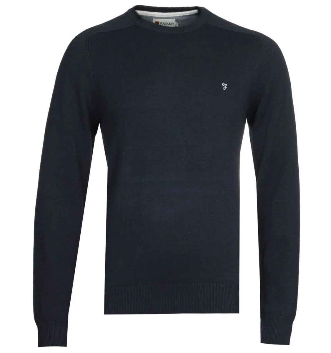 Farah Crew Neck Cotton Jumper Navy