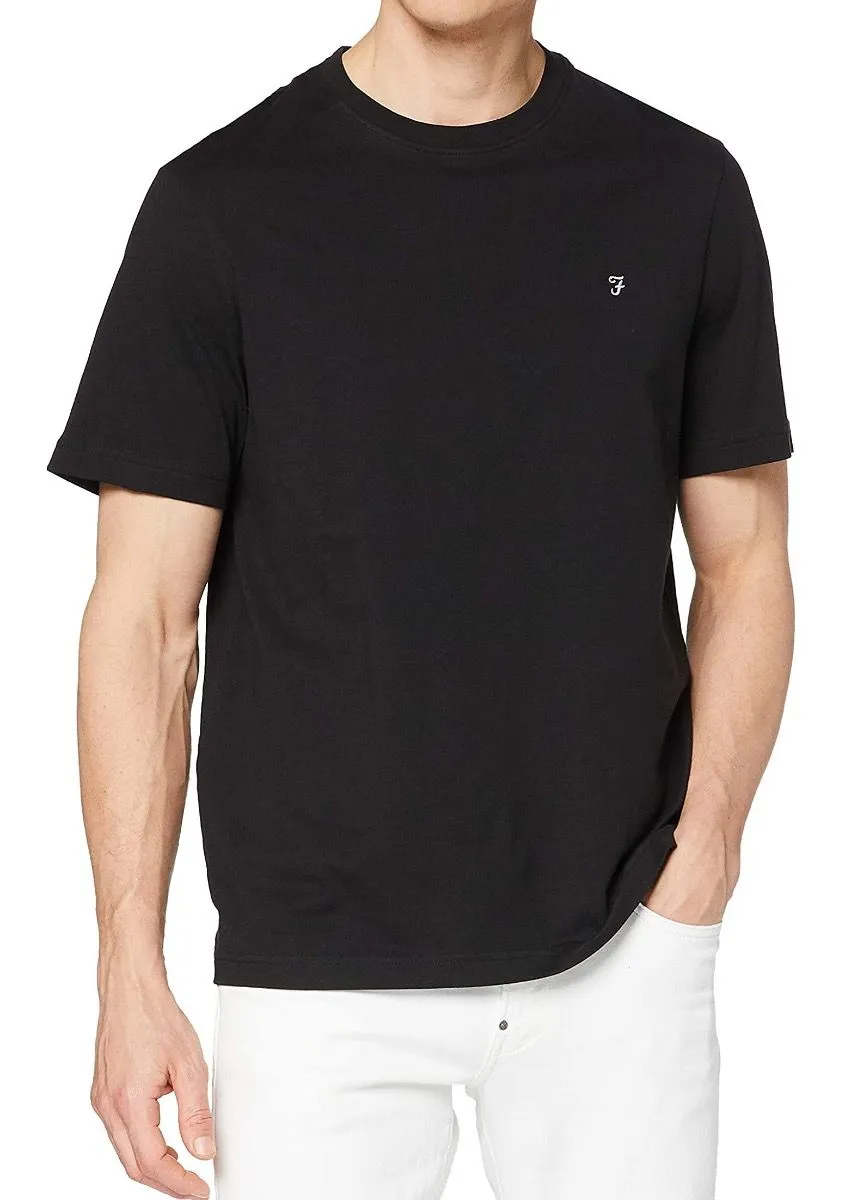 Farah Eddie Plain Crew Neck T-Shirt Black