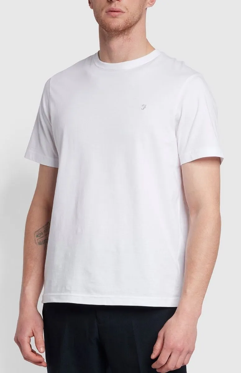 Farah Eddie Plain Crew Neck T-Shirt White