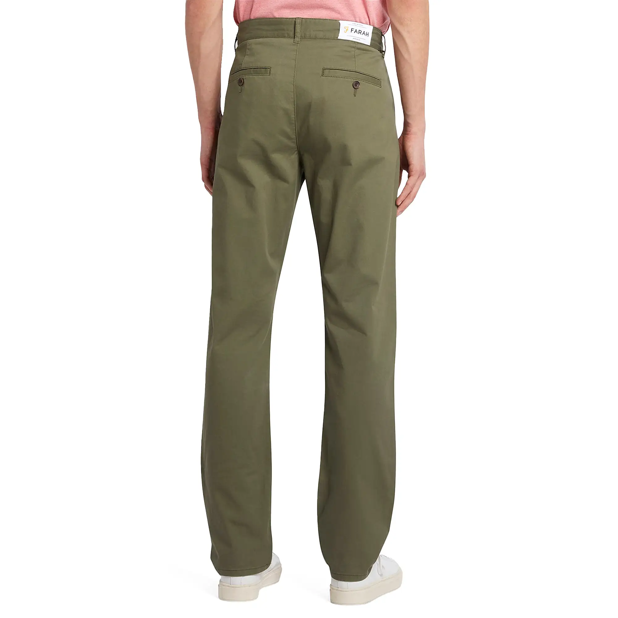 Farah Elm Regular Fit Twill Chinos - Vintage Green