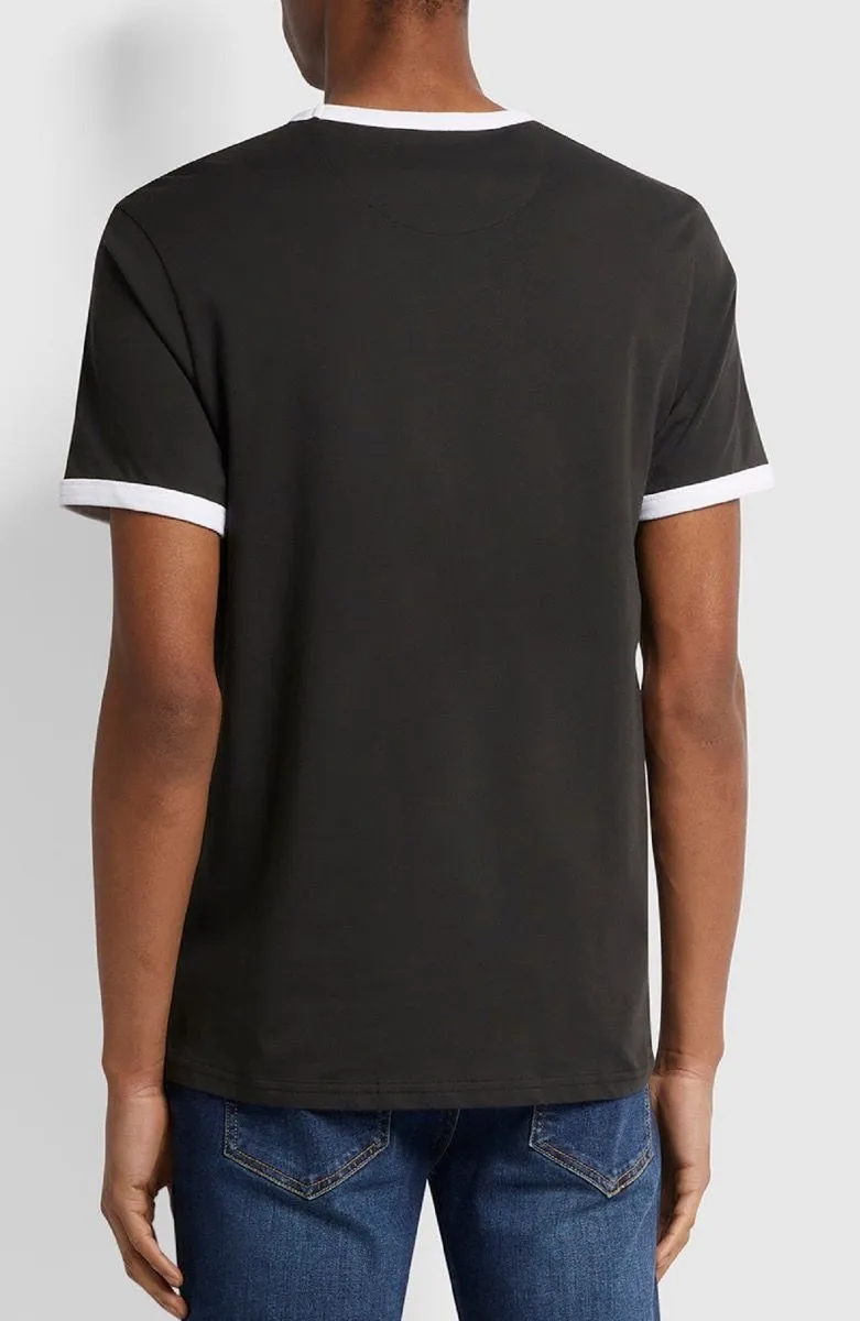 Farah Groves Ringer Crew Neck T-Shirt Black