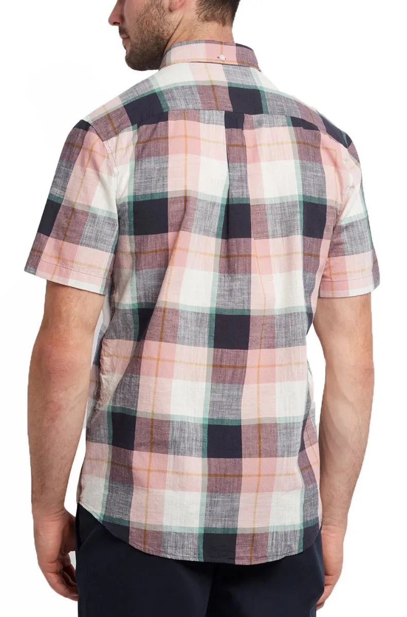 Farah Kasmin Short Sleeve Check Shirt Pastel Pink