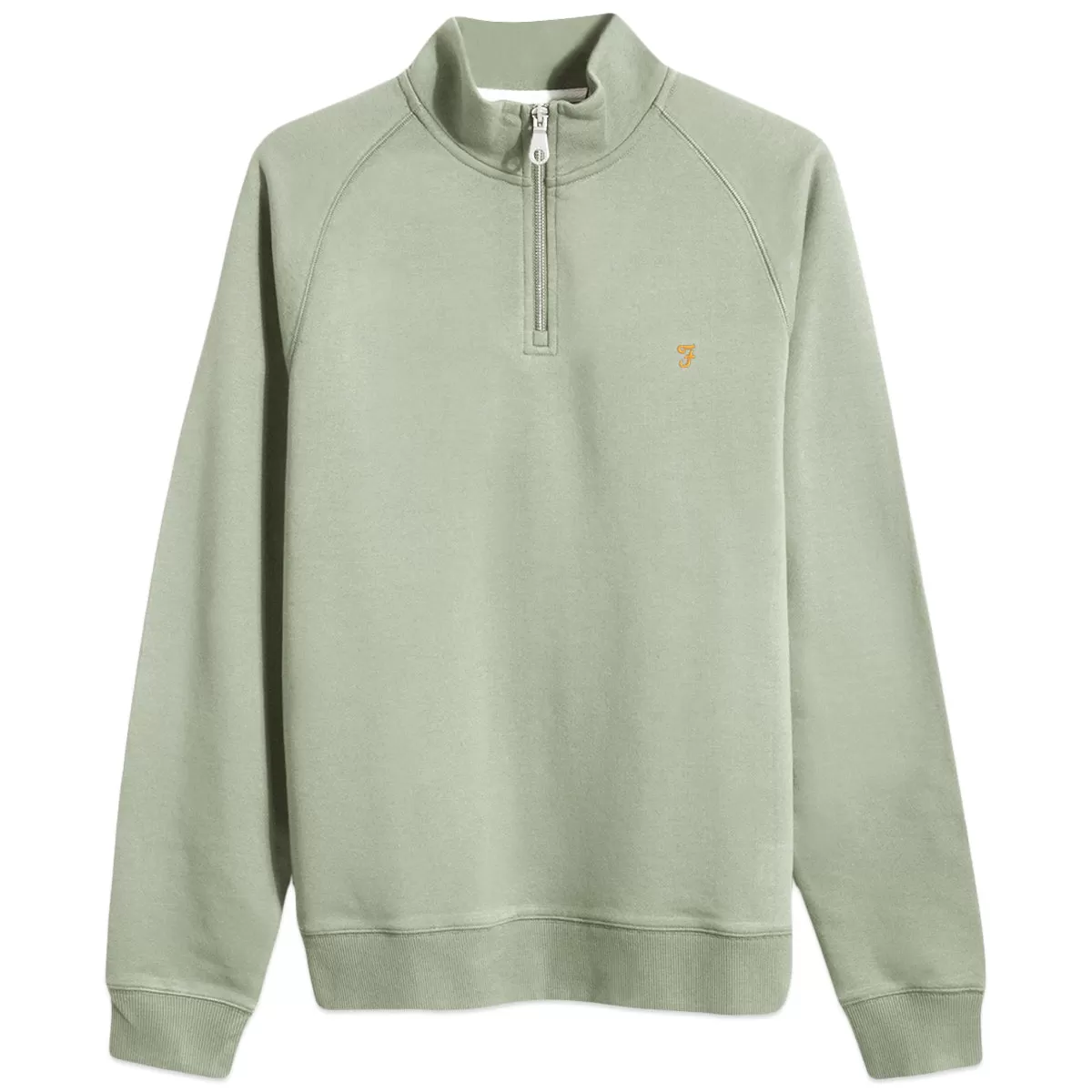 Farah New Jim 1/4 Zip Cotton Sweat - Lily Pad