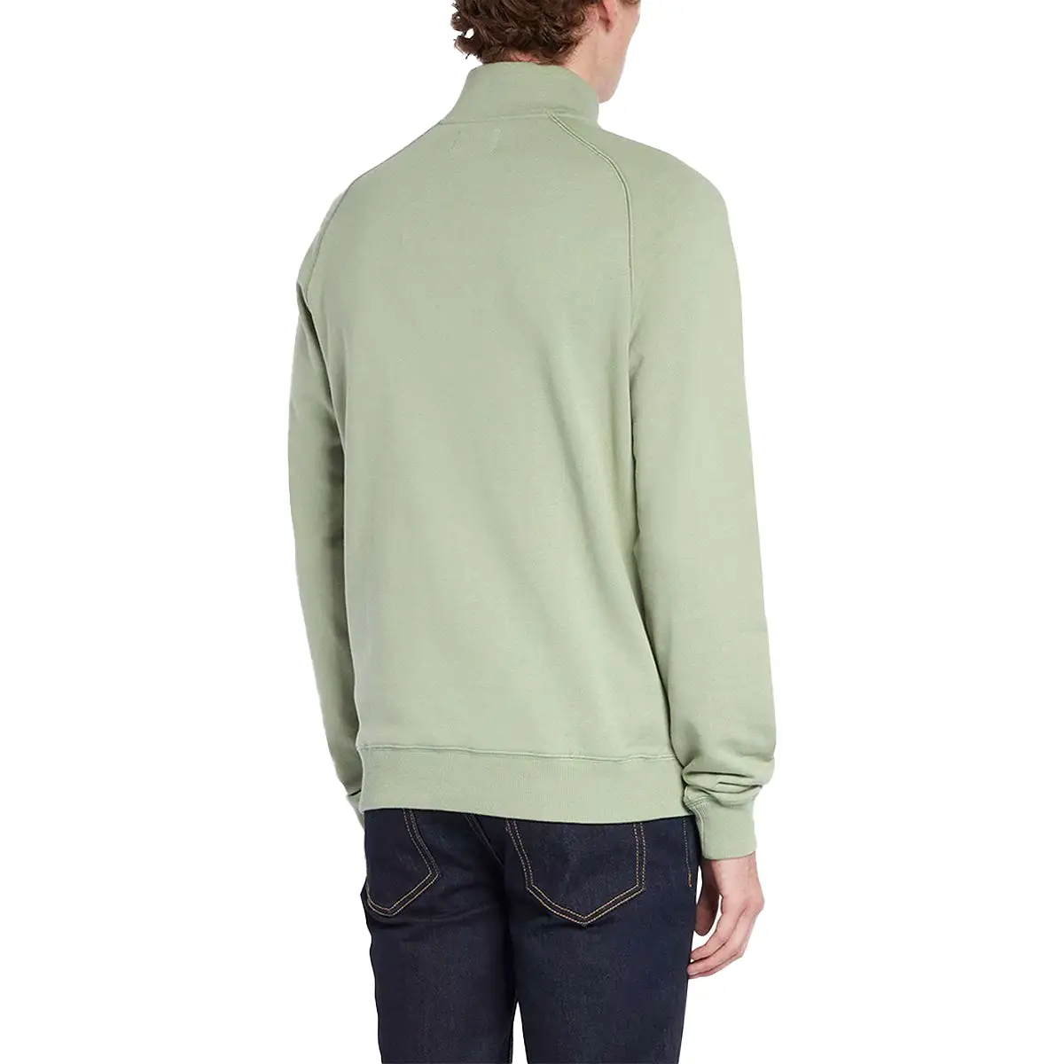 Farah New Jim 1/4 Zip Cotton Sweat - Lily Pad