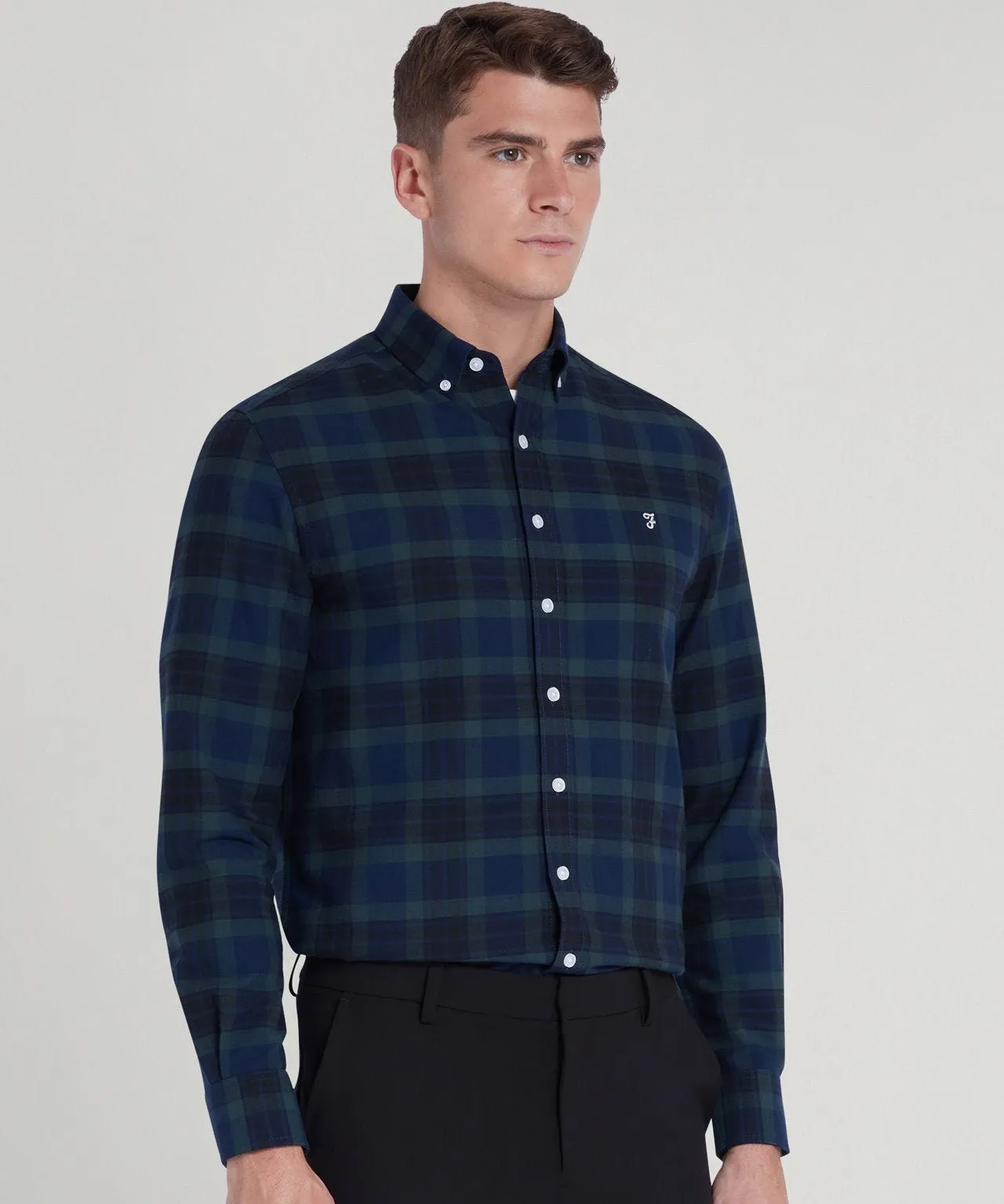 Farah Oxford Check Long Sleeved Shirt