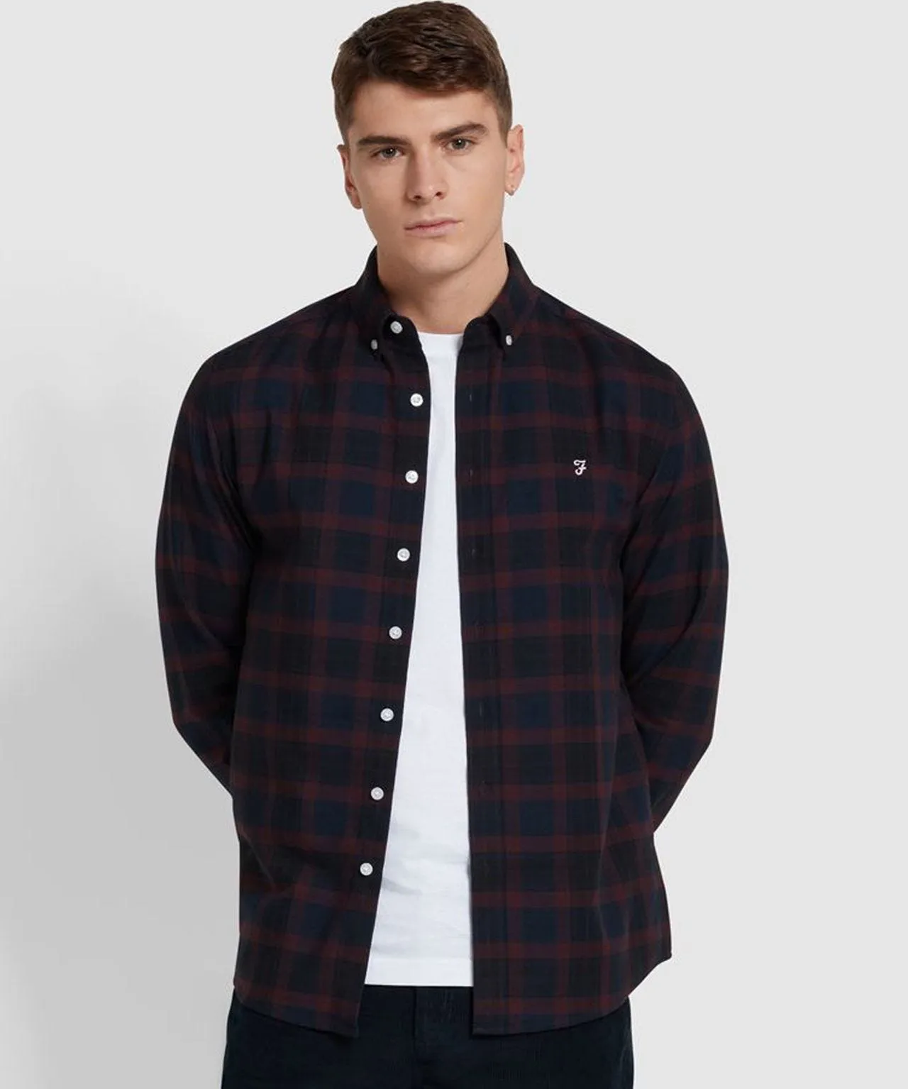 Farah Oxford Check Long Sleeved Shirt