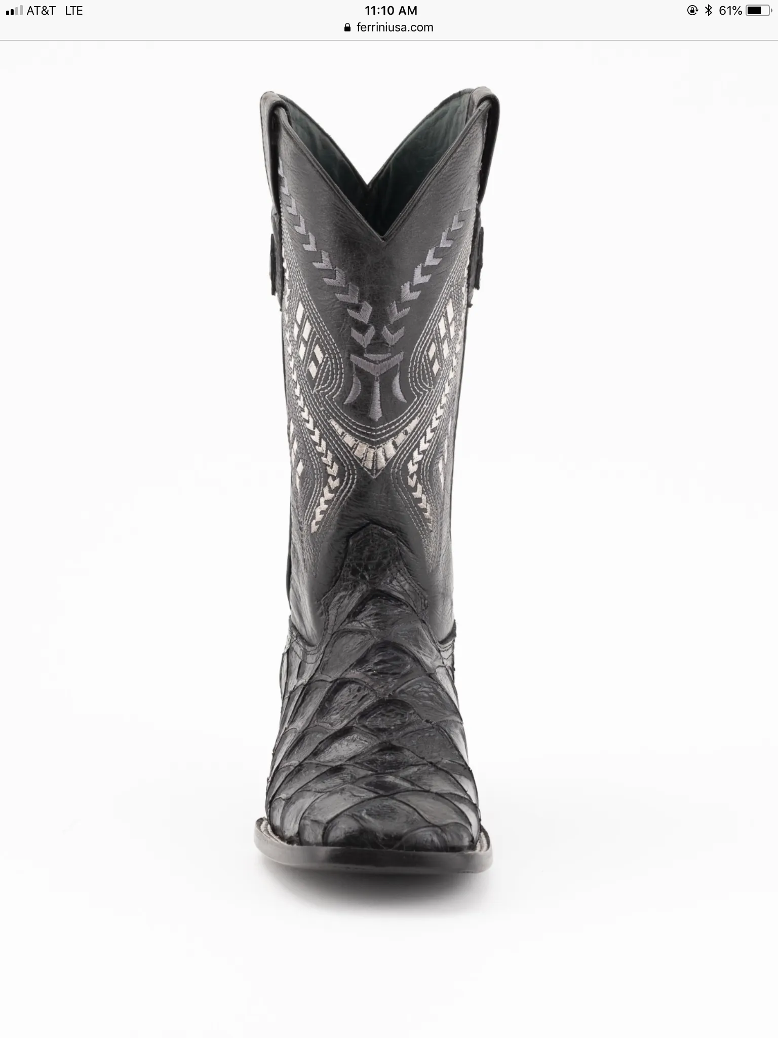 Ferrini Men’s Bronco Black Pirarucu Print Boot