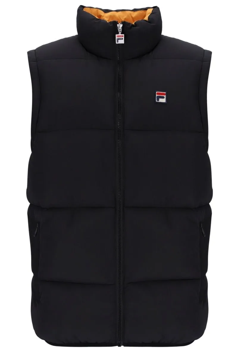 Fila Mackay Heavily Padded Bodywarmer Gilet Black/Yam