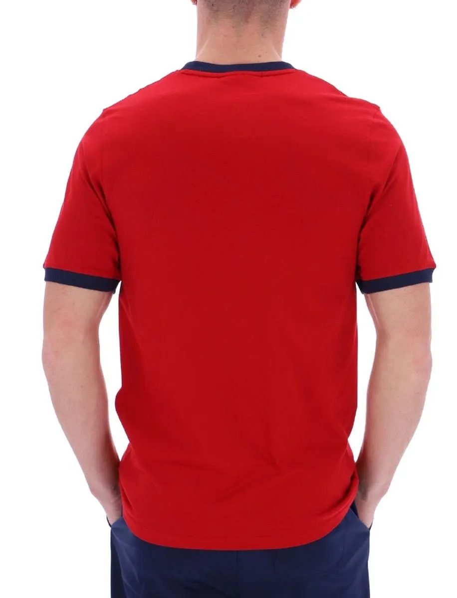 Fila Marconi Logo Crew Neck T-Shirt Equestrian Red/Navy