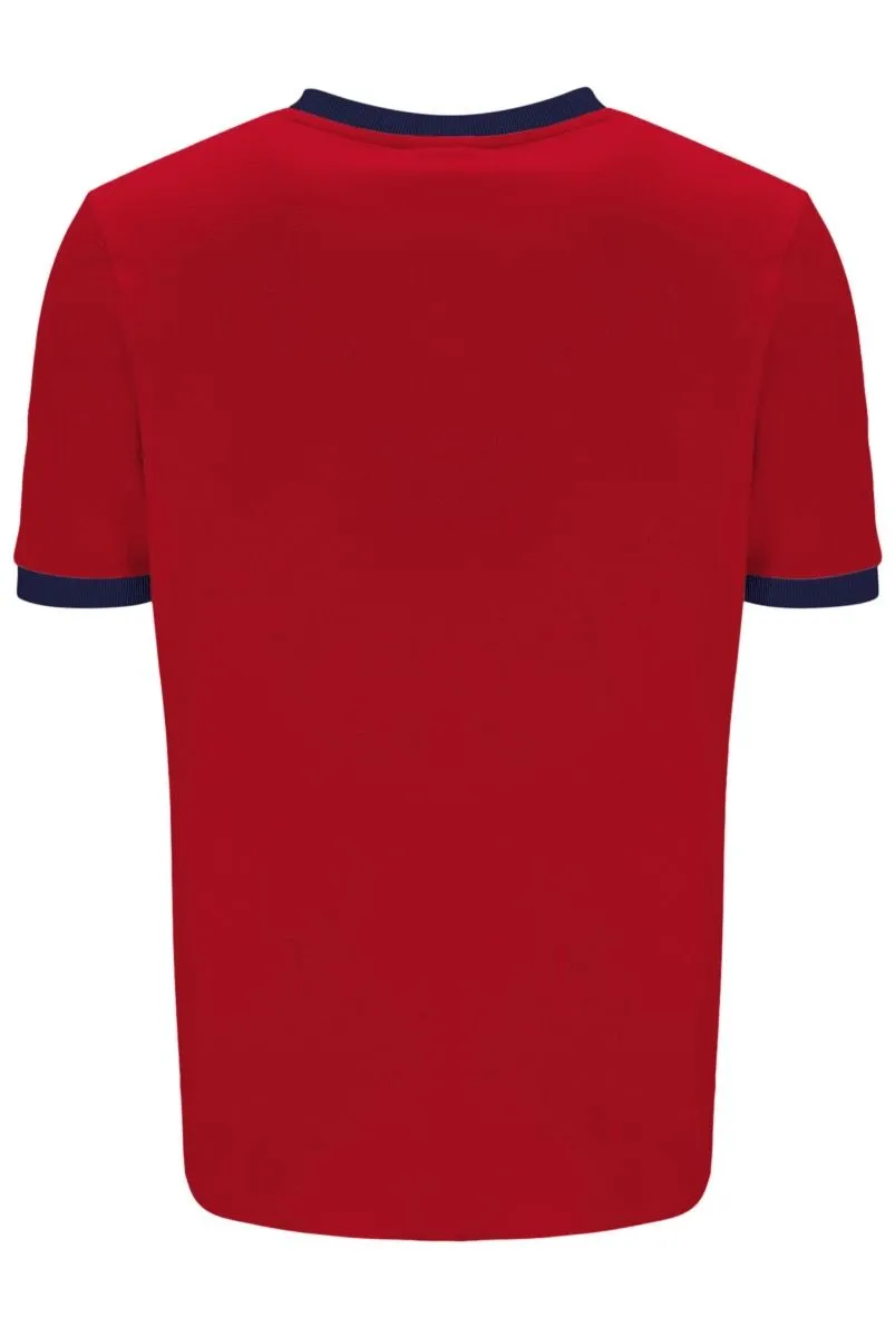 Fila Marconi Logo Crew Neck T-Shirt Equestrian Red/Navy