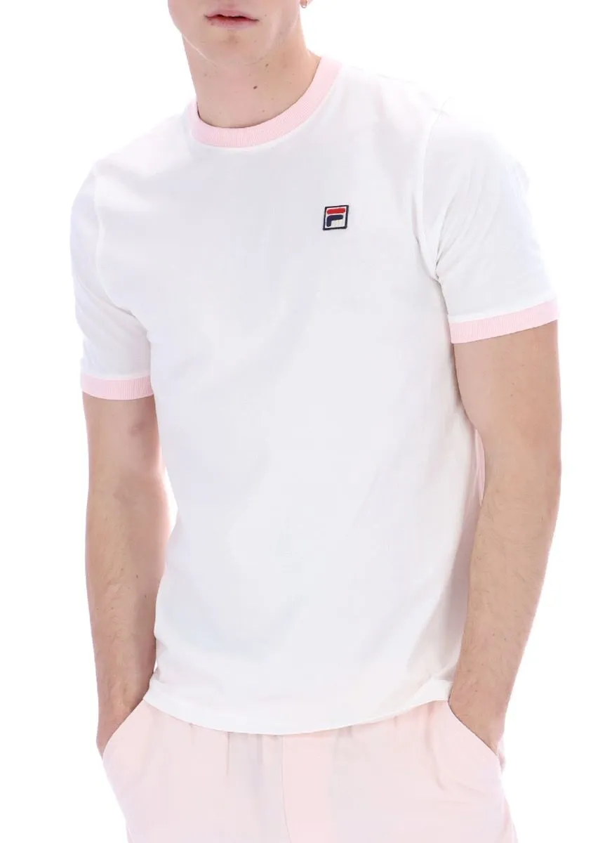 Fila Marconi Logo Crew Neck T-Shirt Marshmallow/Pink