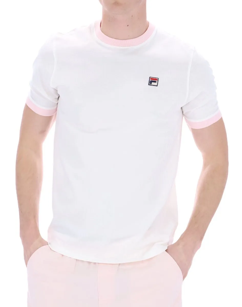 Fila Marconi Logo Crew Neck T-Shirt Marshmallow/Pink