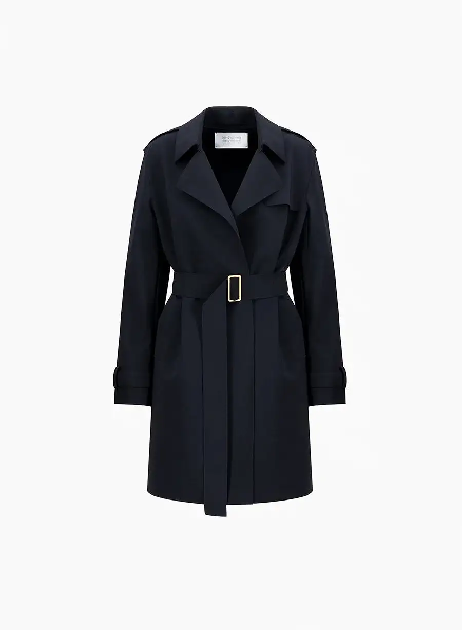 Golden Buckle Trench Scuba - Black