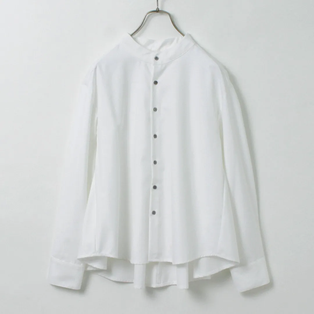 KELEN（ケレン） ES バックフレア ブラウス / レディース トップス 長袖 シャツ ノーカラー バンドカラー 無地 ES Back Flared Blouse