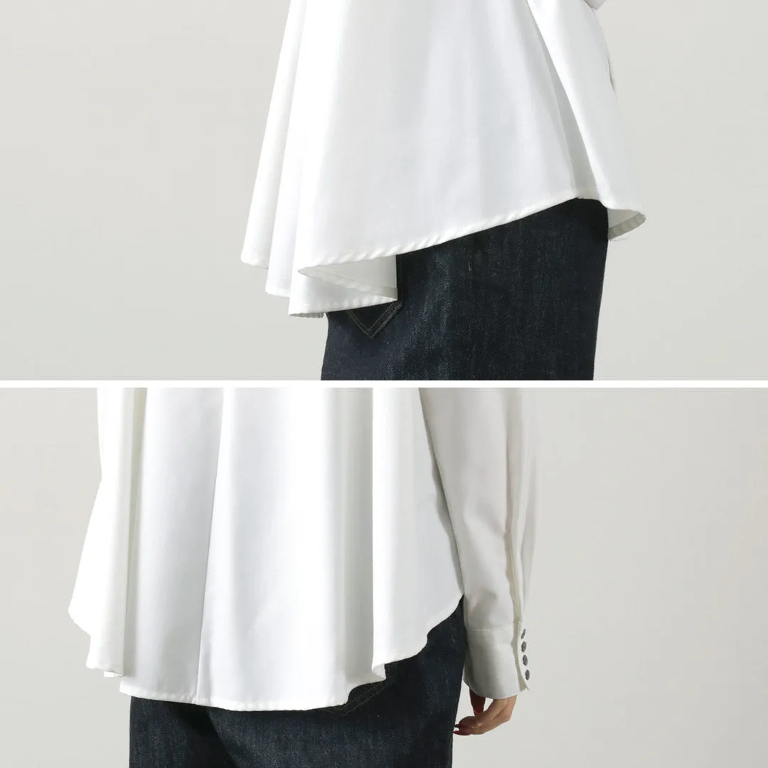 KELEN（ケレン） ES バックフレア ブラウス / レディース トップス 長袖 シャツ ノーカラー バンドカラー 無地 ES Back Flared Blouse