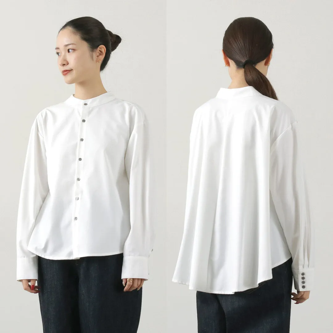 KELEN（ケレン） ES バックフレア ブラウス / レディース トップス 長袖 シャツ ノーカラー バンドカラー 無地 ES Back Flared Blouse