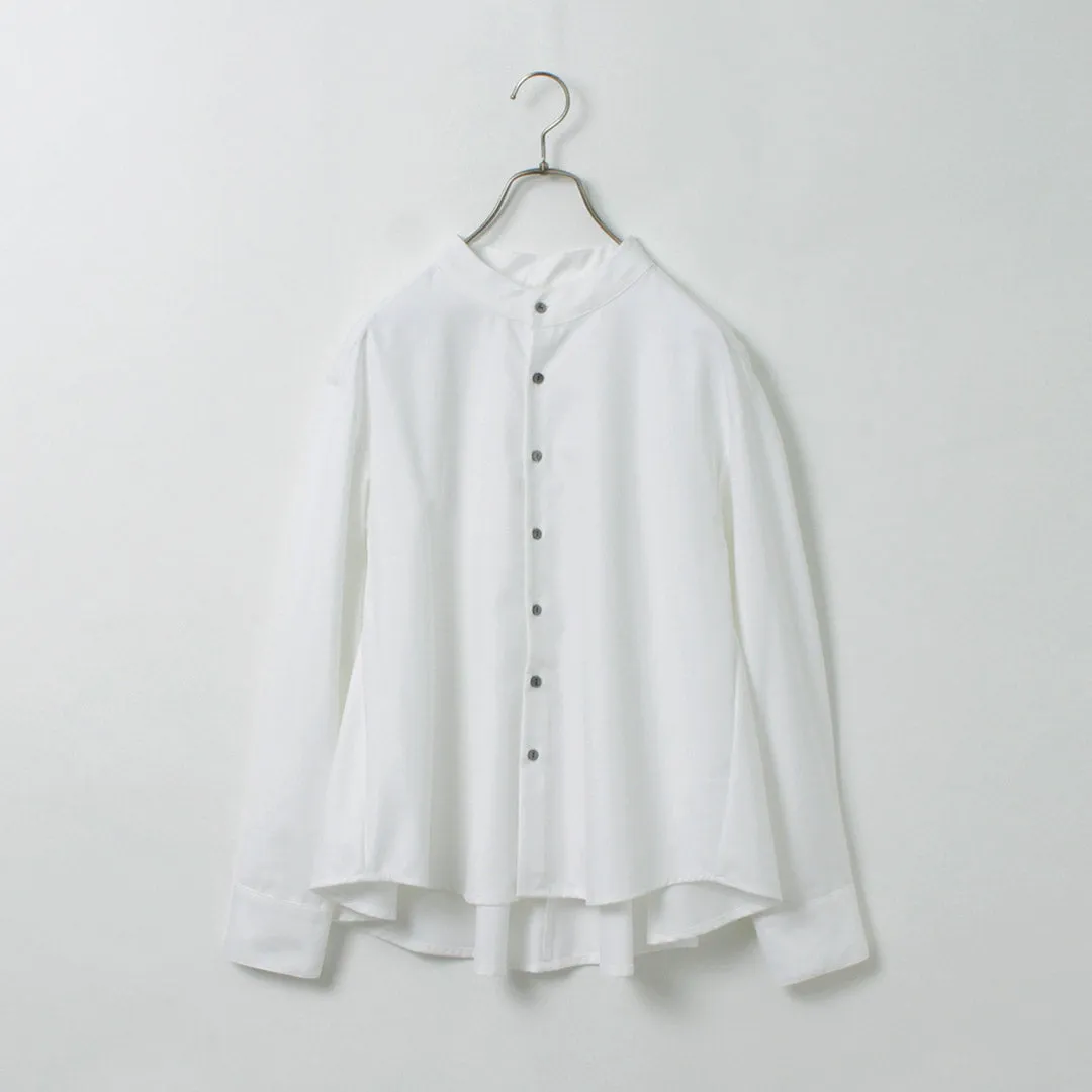 KELEN（ケレン） ES バックフレア ブラウス / レディース トップス 長袖 シャツ ノーカラー バンドカラー 無地 ES Back Flared Blouse