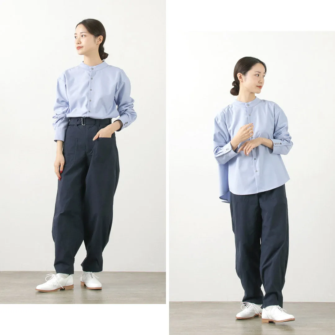 KELEN（ケレン） ES バックフレア ブラウス / レディース トップス 長袖 シャツ ノーカラー バンドカラー 無地 ES Back Flared Blouse