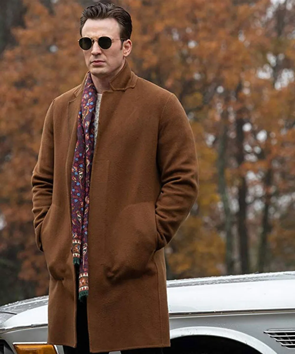 Knives Out Chris Evans Brown Coat