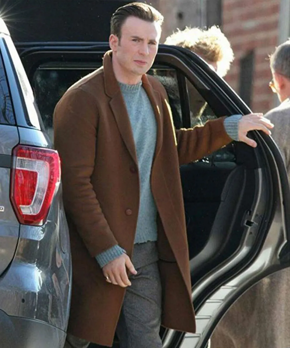 Knives Out Chris Evans Brown Coat