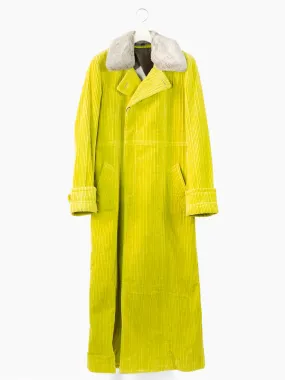 Masaki Matsushima 90s Chartreuse Corduroy Maxi Coat