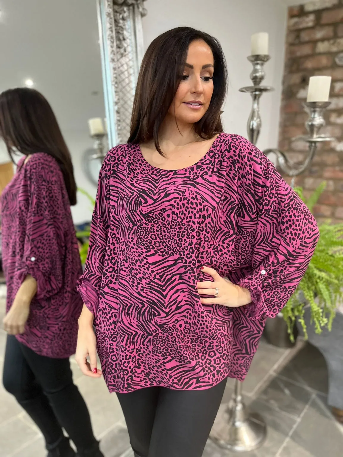 Mixed Animal Top Farah