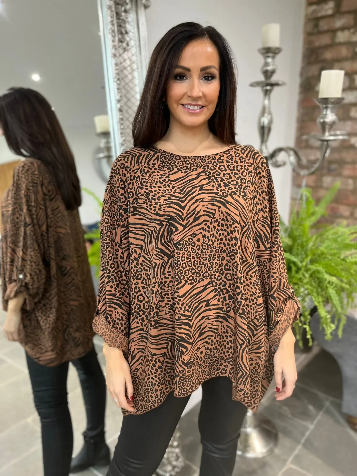 Mixed Animal Top Farah