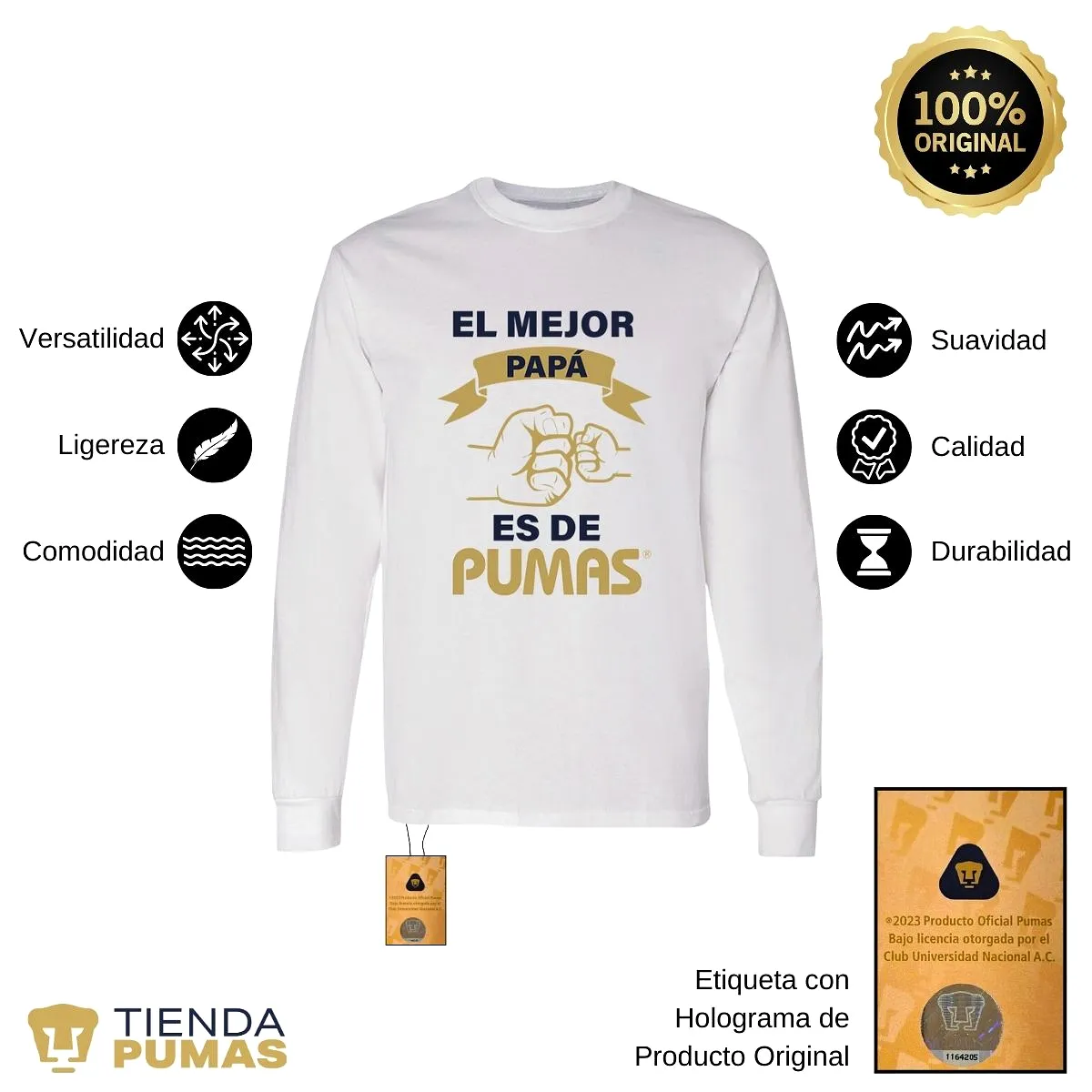 Playera Pumas Hombre El Mejor Papá Es De Pumas OD77426