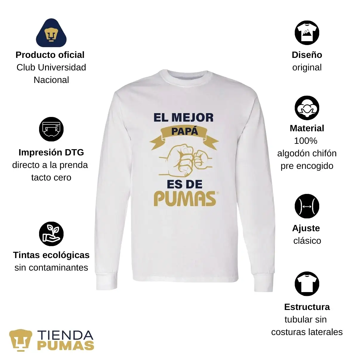 Playera Pumas Hombre El Mejor Papá Es De Pumas OD77426