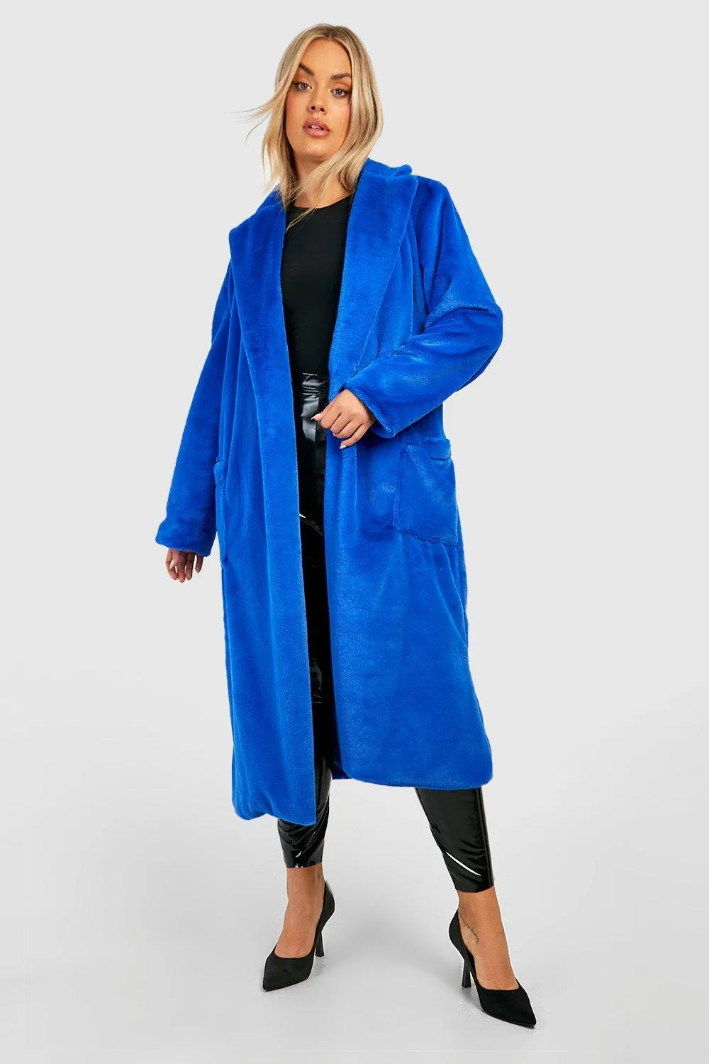 Plus Premium Longline Faux Fur Coat