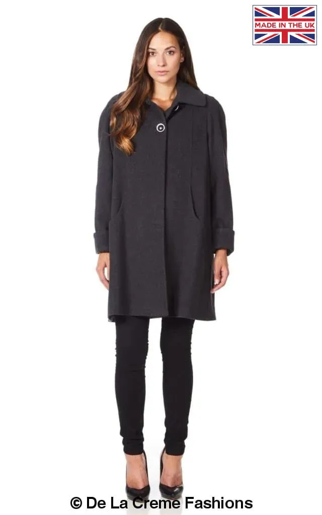 [PRE-ORDER] Wool and Cashmere Blend Swing Coat (1711)