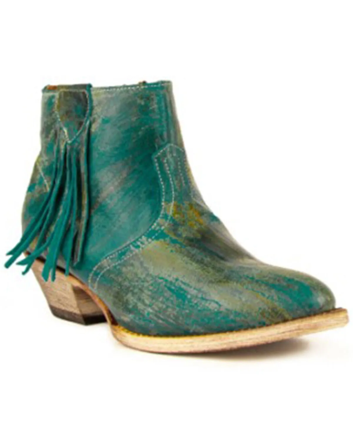 Product Name:  Ferrini Women's Fringe Western Booties - Round Toe