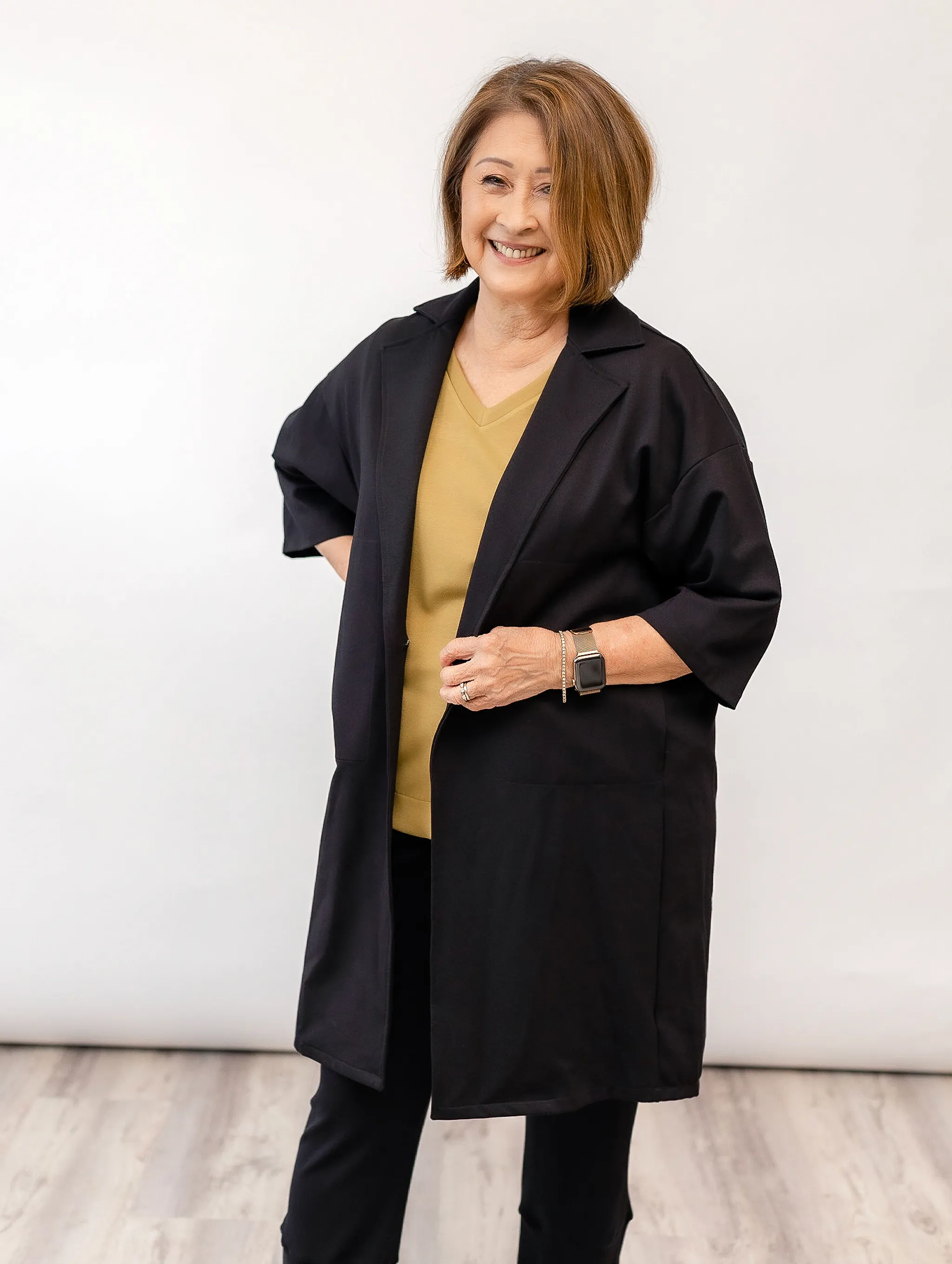 Rachel Coat - Black Twill Ponte