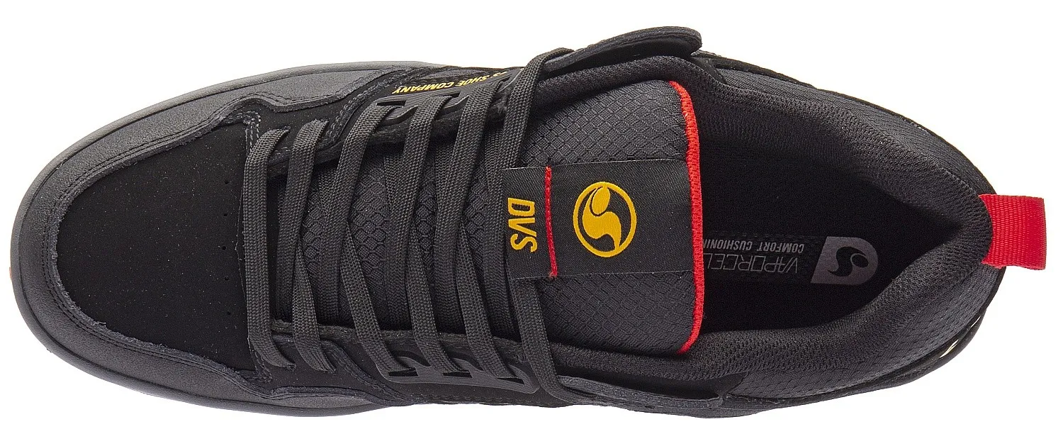 shoes DVS Comanche 2.0+ - Black/Yellow/Fiery/Nubuck - men´s