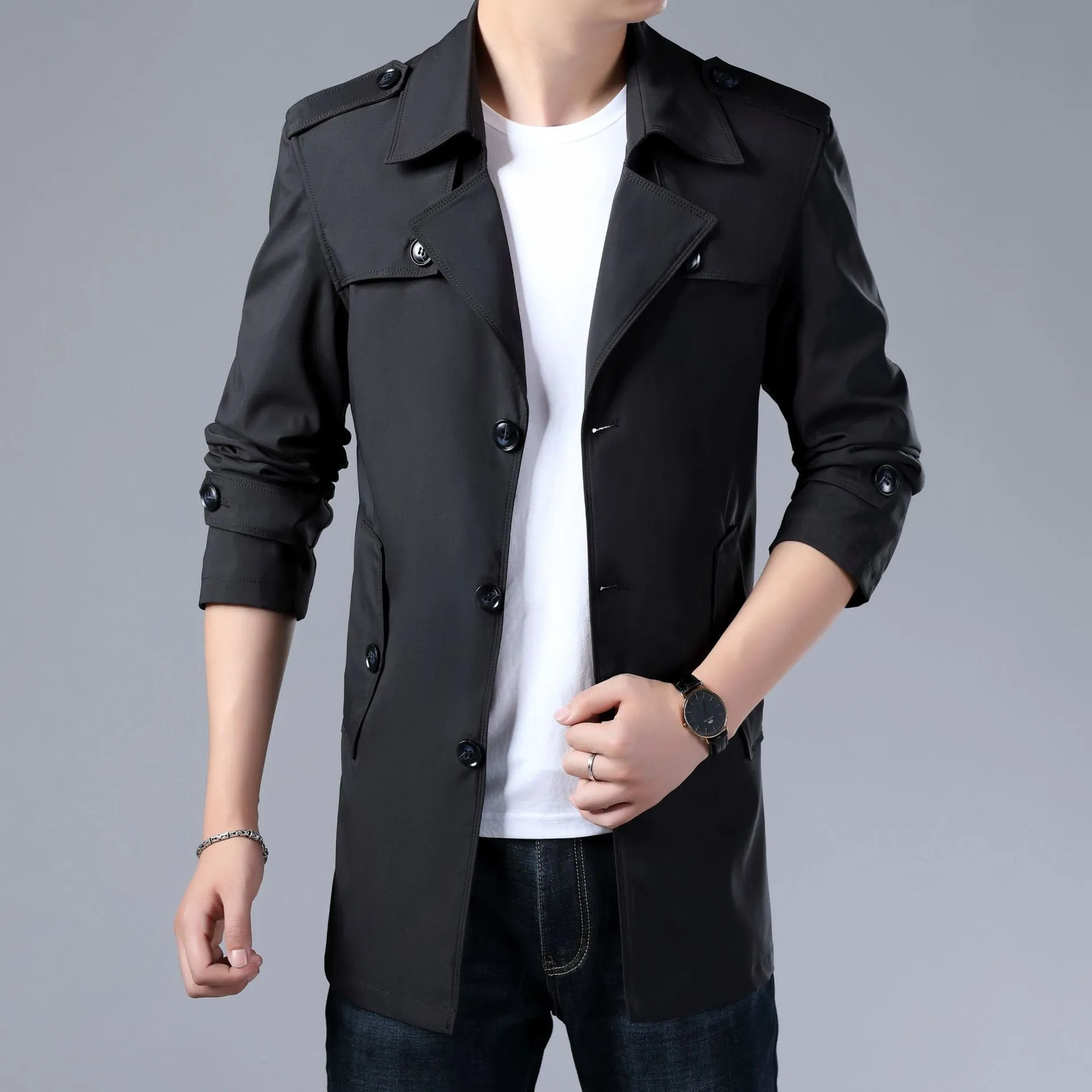 Spring And Autumn Men's Trench Coat