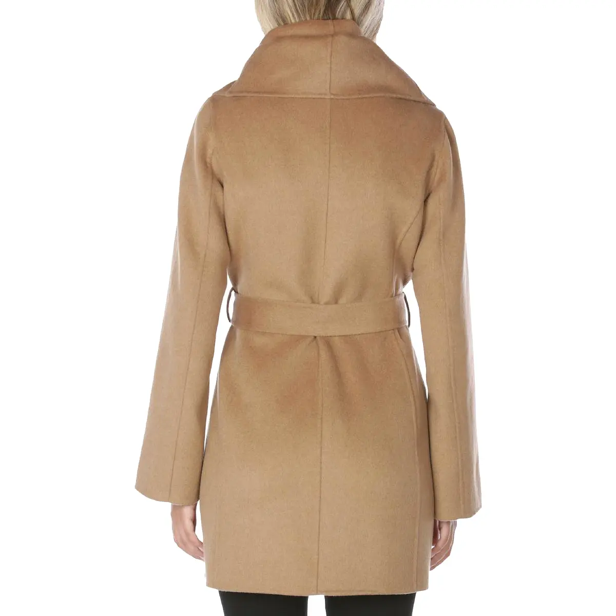 Tahari Marilyn Women's Wool Blend Double Face Belted Wrap Coat